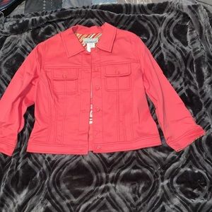 Sharon Young Peach Shrt Jacket Flower Embroidery 8